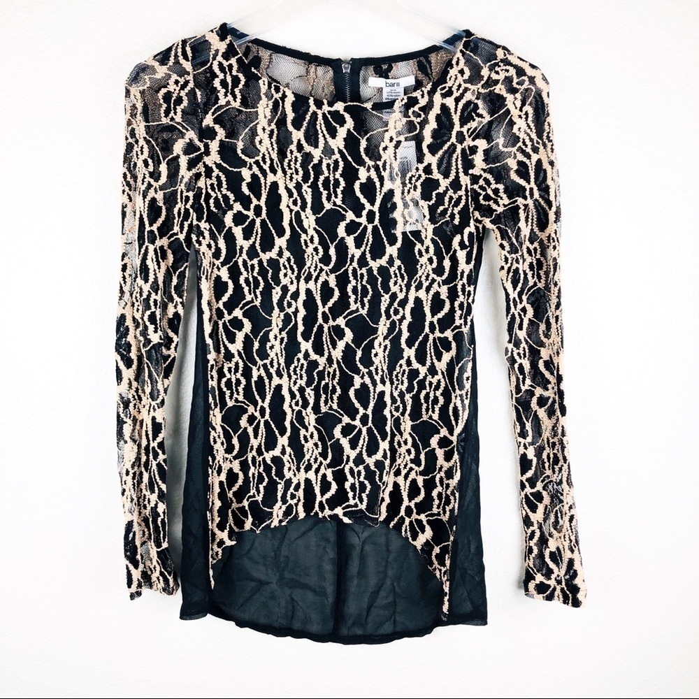 Women’s Bar III Black Dressy Sheer Shirt Size XXS